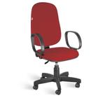 Cadeira Presidente Giratória Braços Tecido Vermelho - Ideaflex