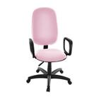 Cadeira Presidente para Escritório com Braços Linha Uno Rosa - Design Office Móveis