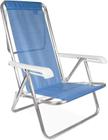 Cadeira Reclinavel Aluminio 8 Posicoes Azul Mor