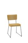 Cadeira Roma Tecido Linho Amarelo Base Aço Preto - OOCA Móveis
