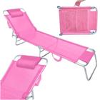 Cadeira Rosa Espreguicadeira 4 Posicoes Zaka Slim / Almofada de Encosto / Piscina