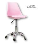 Cadeira Saarinen Office Base Cromada Com Rodizio Giratória com Ebook