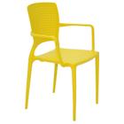 Cadeira Safira em Polipropileno e Fibra de Vidro com Braços Amarelo Tramontina