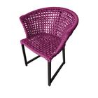 Cadeira Salinas Corda Náutica Base em Alumínio Preto/rosa