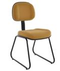 Cadeira Secretária com Base Fixa Trapézio Linha Classic Amarelo - Design Office