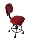 Cadeira secretaria com regulagem de altura - base de ferro - rodízio e apoio de pé corano vermelho