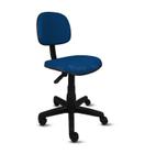 Cadeira secretaria em base giratória - tecido crepe azul - pp02