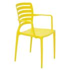 Cadeira Sofia em Polipropileno e Fibra de Vidro Amarelo com Encosto Horizontal e Braços Tramontina