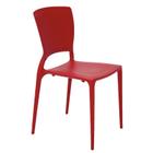 Cadeira Sofia em Polipropileno e Fibra de Vidro Vermelho com Encosto Fechado Tramontina