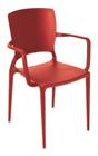 Cadeira Sofia Encosto Fechado Com Braço Vermelha 92039/040 Tramontina