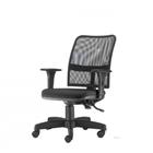 Cadeira Soul Assento material sintético Preto Braco Reto Base Metalica com Capa - 54221