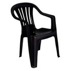 Cadeira Tipo Poltrona Em Plástico Preta 15151104 MOR