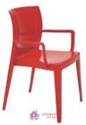 Cadeira Tramontina Victória Vermelha com Braços Encosto Fechado em Polipropileno