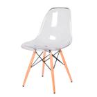 Cadeira Transparente Eiffel Eames Base Madeira Incolor 130PC