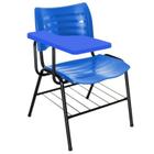 Cadeira Universitária com Prancheta Plástica cor Azul