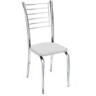 Cadeira Vanessa cromada para cozinha Assento sintético branco-Gat Magazine