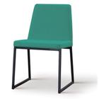 Cadeira Yanka Daf Móveis Multilaminada Revest Espuma D28 Linho Azul Turquesa Base Aço Carbono Preto