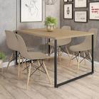 Cadeiras Eames 4 Fendi E Mesa Industrial Base Ferro 120m