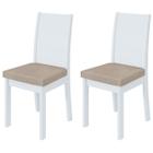 Cadeiras Kit 2 Cadeiras Athenas Branco/Veludo - Móveis Lopas
