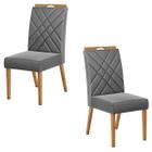 Cadeiras Kit 2 Cadeiras Wood Bélgica Mel/Veludo Cinza - Mais Decor