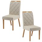Cadeiras Kit 2 Cadeiras Wood Viena Mel/Linho Bege- Mais Decor