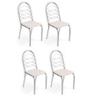 Cadeiras Kit 4 Cadeiras Holanda Cromada Branco - Kappesberg