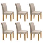 Cadeiras Kit 6 Cadeiras Espanha Cinamomo/Off White/Bege - Cel Móveis