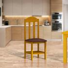 Cadeiras Para Cozinha 2 Unidades Madeira Maciça Cerejeira Estofado material sintético Marrom Nemargi