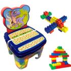 Cadeirinha Com Blocos De Montar Infantil 256 Peças Educativo Cadeira Didática Brinquedos GGB