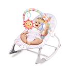 Cadeirinha de Bebê Descanso Balanço Musical Vibratória Repouso Cinto 5 Pontos Brinquedos Até 18 kg Repouseira Vibra e Toca Ajustável Portátil Bouncer