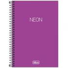 Caderno 1/4 Capa PP S/ Pauta 80Fls Neon Roxo 302546 -Tilibra