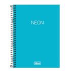 Caderno 1/4 Tilibra Espiral Sem Pauta 80Fls Neon Azul