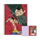 Caderno 1 Matéria One Piece Luffy Zoro 80fls Tilibra