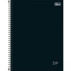 Caderno 1 Matéria Preto Grande Espiral Capa Dura Zip 80fls - Tilibra