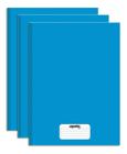 Caderno Brochura Capa Dura Azul 96 Folhas Kit 3