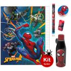 Caderno Brochura Capa Dura Homem Aranha Spider Man Tilibra 80 Folhas + Kit Escolar Lápis Borracha Apontador e Copo 530ml