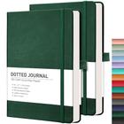 Caderno Bullet Journal RETTACY A5 - Pacote com 2 Cadernos de 160 Páginas em Couro