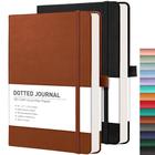 Caderno Bullet Journal RETTACY A5 - Pacote com 2 Cadernos de 160 Páginas em Couro