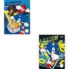 Caderno Caligrafia Capa Dura Sonic 40 Folhas Brochura Vertical Pacote com 05