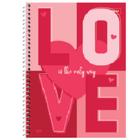 Caderno Capa Dura Espiral - Luv - 1 Mat c/Adesivos