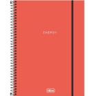 Caderno Capa Plástica 10x1 Neon Coral 160 Folhas Tilibra