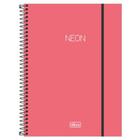 Caderno Capa Plástica Universitário 10X1 Neon Coral 160 Fls - Tilibra