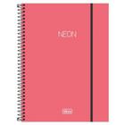 Caderno Capa Plástica Universitário 10X1 Neon Coral 160 Fls