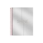 Caderno Colegial 10 Matérias Shine Foroni Prata