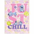 Caderno colegial brochura 160 folhas folhas decoradas Stitch Foroni