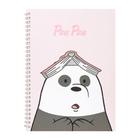 Caderno com 26 folhas pautadas modelo we bare bears