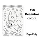 Caderno de colorir 150 desenhos infantil / Criança - Loja Raptor Art