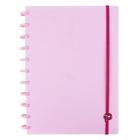 Caderno De Disco Rosa Folha Reposicionável 90g A4 Grande