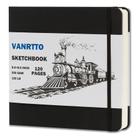 Caderno de esboços VANRTTO, capa dura, 8x8 polegadas, 120 páginas, 200 g/m²