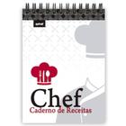 Caderno De Receita 96 Folhas Capa Dura Chef 16x22 Cm